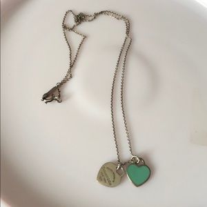Tiffany and co double heart necklace